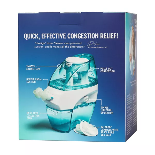 Navage Nasal Care Starter Bundle: Navage Nose Cleaner and 30 SaltPod Capsules, Blue