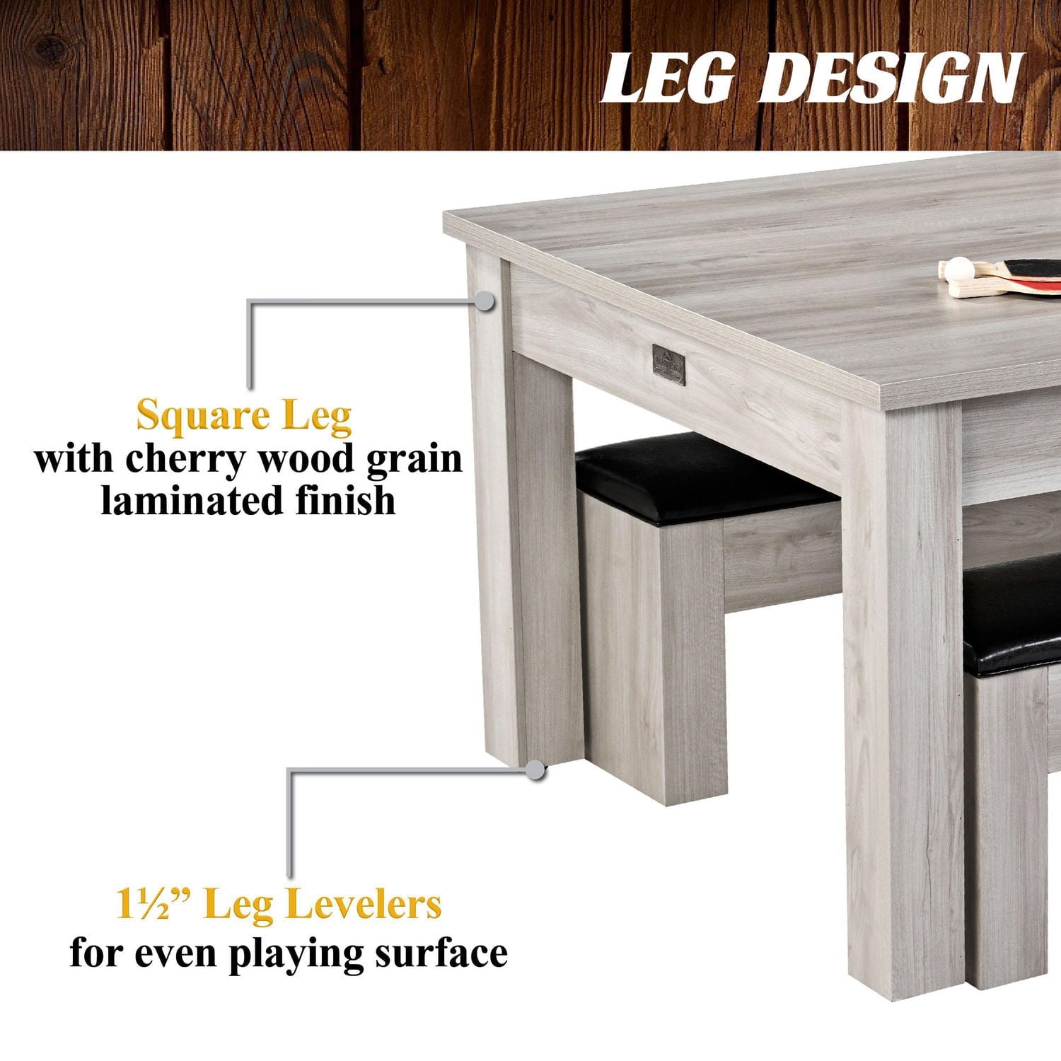 Table 3-en-1 Barrington Monteray : billard, tennis de table et salle à manger avec accessoires + chariot de rangement