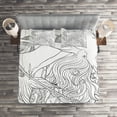 thumbnail image 2 of Ambesonne Mermaid Quilted Coverlet 3 Pcs, Surreal Little Mermaid, Queen Size, White Grey, 2 of 2