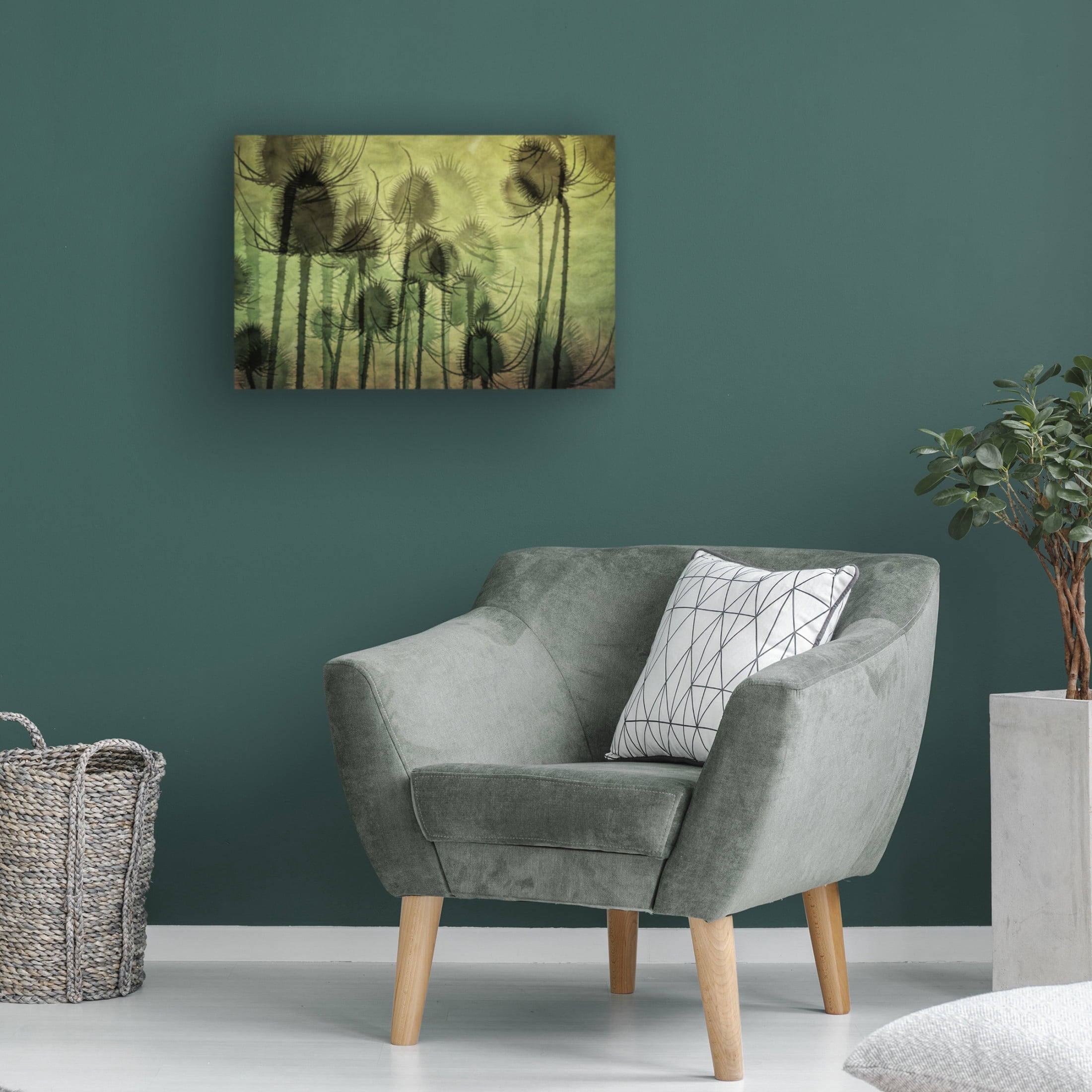 Canvas Wall Art - Katarina Holmstrom 'Wild Teasel' Wall Art for Living Room, Bedroom, or Office Décor by Trademark Fine Art - 32 x 22 Inches