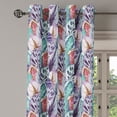 thumbnail image 3 of Ambesonne Leaf Grommet Curtain, Watercolor Leaves Ornament Art, 50"x63", Plum Sea Green Soft Pink, 3 of 5