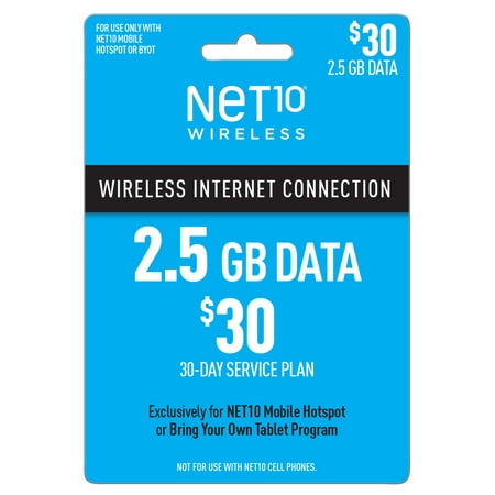 Net10 $30 Mobile Hotspot 2.5GB 30-Day Plan e-PIN Top Up (Email Delivery)