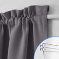 thumbnail image 2 of Panneau de Rideau Occultant Gris avec Embrasse Réglable, Assombrissement de Pièce, Protection de la Vie Privée pour Chambre et Salon 25l X 72h Pouces, 2 of 7