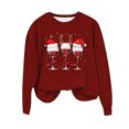 thumbnail image 2 of Gymaxes Cardigans à Capuche Surdimensionnés pour Femmes, Chandail Décontracté à Manches Longues pour Femmes, Col Rond, Vacances, Noël, Imprimé, Mignon, Coupe Ample, 2 of 3