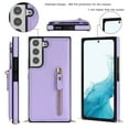 thumbnail image 6 of Mantto Leather Wallet Case for Samsung Galaxy S21 Flip Folding Case with RFID Blocking Card Slots Zipper Pocket Kickstand Detachable Handstrap Magnetic Shockproof Purse Case For Galaxy S21,Purple, 6 of 8