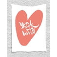 thumbnail image 1 of You Rock Tapestry, Monochrome Charcoal Look Sketch Heart with Love Affection Phrase Illustration, Wall Hanging for Bedroom Living Room Dorm Decor, 60W X 80L Inches, Coral and White, by Ambesonne, 1 of 2