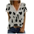 thumbnail image 1 of Birdeem Mode Femmes Été Col en V Dentelle Patchwork Manches Courtes Haut Blouse Aguichant, 1 of 8