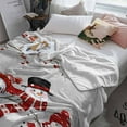 thumbnail image 3 of Christmas Winter Throw Flannel Blanket 40x60In Snowman Snowflake Gray Super Soft Cozy Bed Blanket, Lightweight Plush Fuzzy Bed Throw for Bedroom Sofa Couch Living Room, 3 of 4