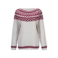 thumbnail image 3 of WEAIXIMIUNG Chandail Oversize pour Femmes Tricot Col Rond Manches Longues Tendance 2024, 3 of 7