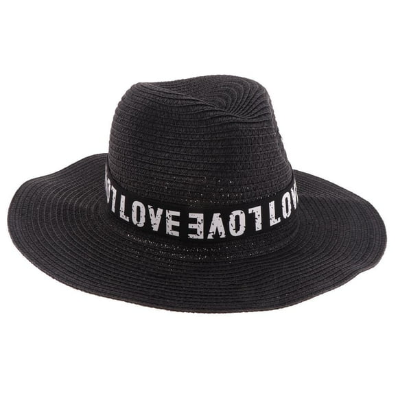 Hombres Mujeres Gorra de paja Viajes al Senderismo Playa Sombrero para informal Negro