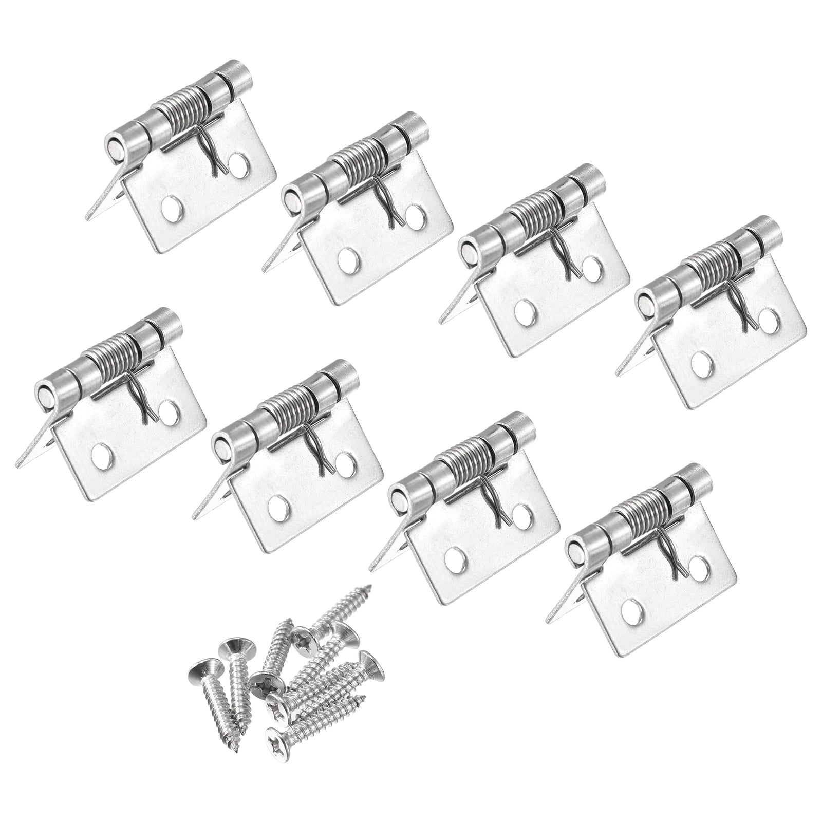 Uxcell Spring Loaded Hinges, 1" 304 Stainless Steel Self Closing Hinge