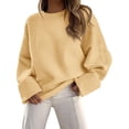 thumbnail image 1 of Suéter PRETTYGARDEN Oversized Peludo Cuello Redondo Amarillo Talla L, 1 of 8