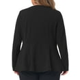 thumbnail image 4 of Blazers de talgrande pamujer, trabajo de oficina, doble solapa, botón, peplum, chaquetas Negro XL, 4 of 5