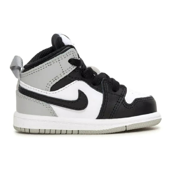 Toddler's Jordan 1 Mid White/Black-LT Smoke Grey (DQ8425 101) - 10