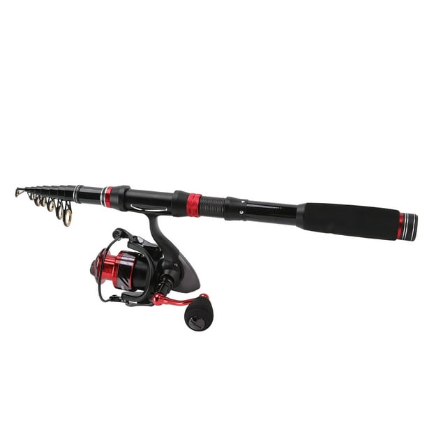 Fishing Rod And Reel Combo Set With Red And Black Carbon Fishing Rod  Fishing Pole Kit For Saltwater Freshwater 