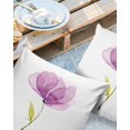 thumbnail image 3 of Outdoor Throw Pillow Cover Abstract Art Blossoming Floral Art Waterproof Cushion Covers 2 Pack Watercolor Purple Flower on White Pillow Cases Home Decoration for Patio Garden Couch Sofa, 3 of 7