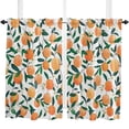 thumbnail image 4 of Orange Flowers Branches Small Curtain Rod Pocket Short Curtains Half Drapes Partition Cabinet Door Window Curtains Home Decor, 4 of 6
