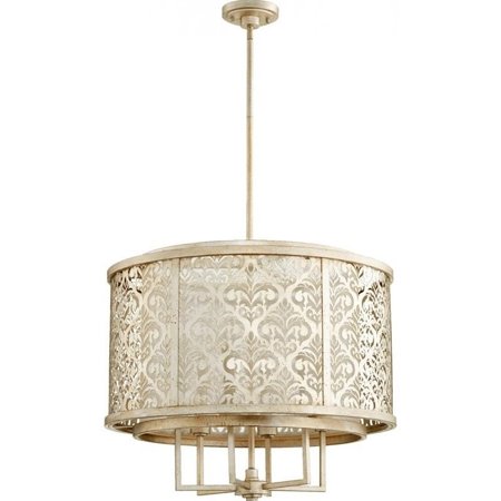 

Quorum Bastille 6 Light Pendant in Aged Silver Leaf