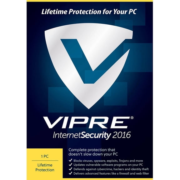 ThreatTrack VIS1LT2016ESD-0000US VIPRE Internet Security 2016, 1 PC, Lifetime (Email Delivery)
