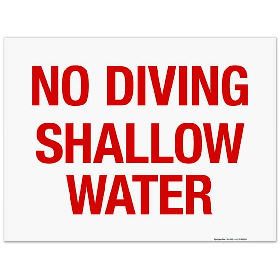 No Diving Shallow Water Sign, Pool Sign, (SI-6631)