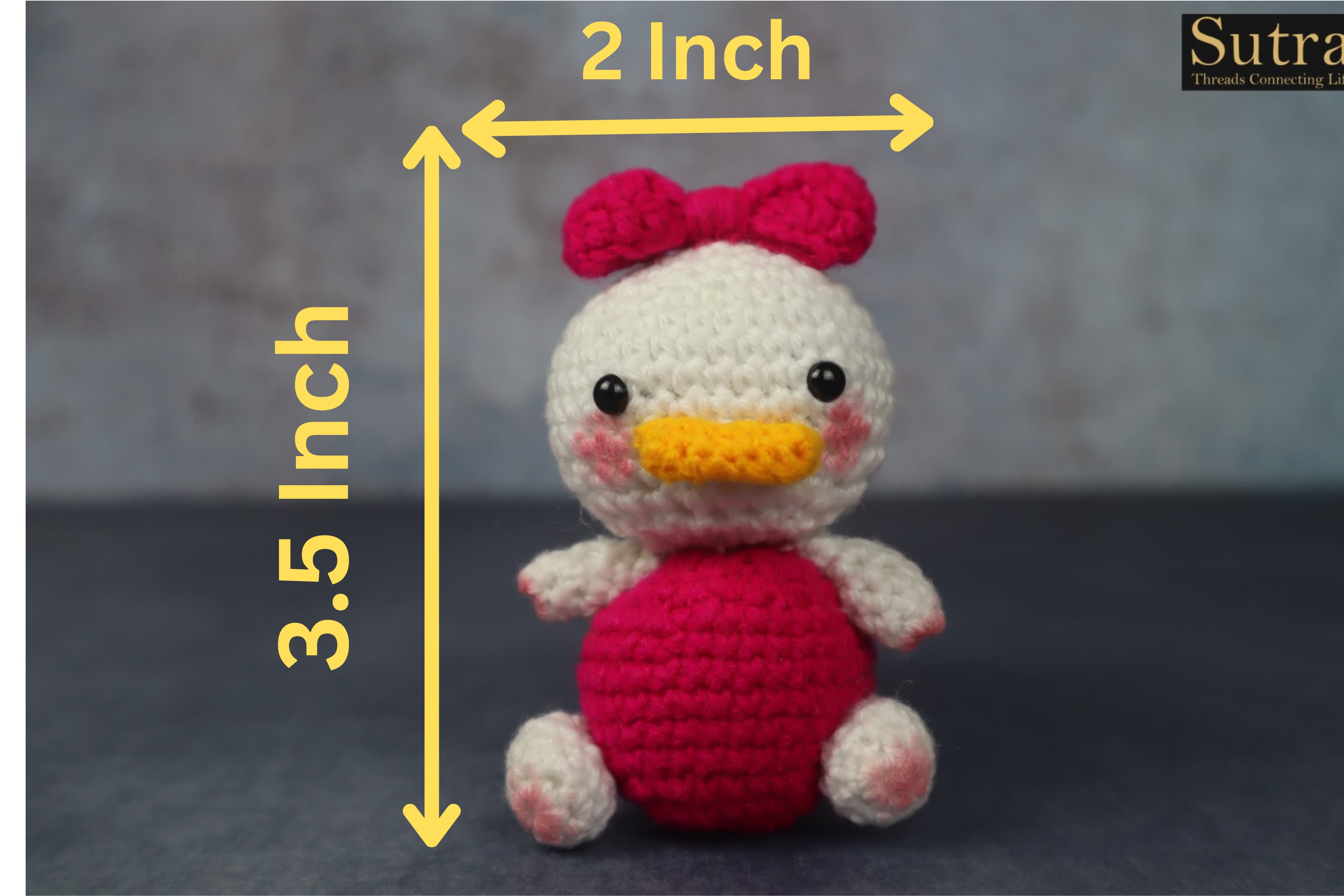 Daisy Duck Handmade Pink crochet Toy, Best Gift for Baby Shower , Birthday