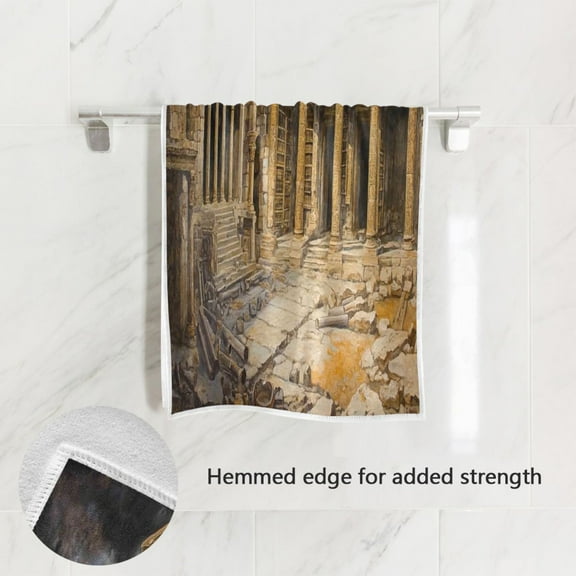 BZSMCE Bath Towel 30 X 15 in Soft Towel Ancientd Palace Painting Design Pattern