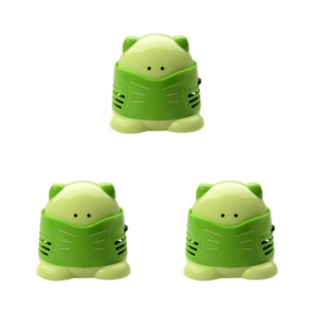 Transemion 1/2/3 Cartoon Cat Desktop Vacuum Cleaning Machine Keyboard Dust Collector Clean Drill Painting Embroidery Sewing Tools Green 3PCS