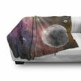 thumbnail image 3 of Outer Space Soft Flannel Fleece Blanket, Unknown Frozen Planet in a Star Field with Circular Nebula Fog Galactic Energy Image, Cozy Plush for Indoor and Outdoor Use, 70" x 90", Pink, by Ambesonne, 3 of 6