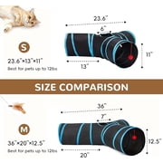 Kaleduo Pet Cat Tunnel Tube Cat Toys 3 Way Collapsible, Tunnels for Indoor Cats,Kitty Bored Peek Hole Toy Ball Cat, Puppy, Kitty, Kitten, Rabbit