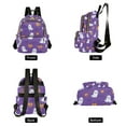 thumbnail image 4 of FORMRS Mini Backpack Purse for Women Quilted Travel Daypack Casual Shoulder Bag, Halloween Purple Ghosts, 4 of 7