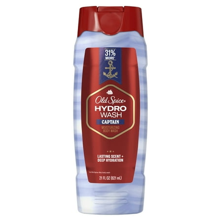 Old Spice Men's Body Wash Moisturizing Hydro Wash, Captain Scent, 21 oz