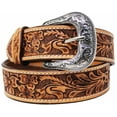 thumbnail image 2 of 48   Western 1-1/2" Wide Antique Floral Tooled Full-Grain Leather Belt 26RS05, 2 of 2