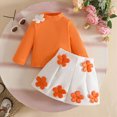 thumbnail image 2 of HCNTES Baby Girl Clothes Winter Toddler Baby Girl Outfits Long Sleeved Round Neckline Cute Applique Long Sleeved Top Fabric Applique Shorts Set 2PCS, 2 of 9