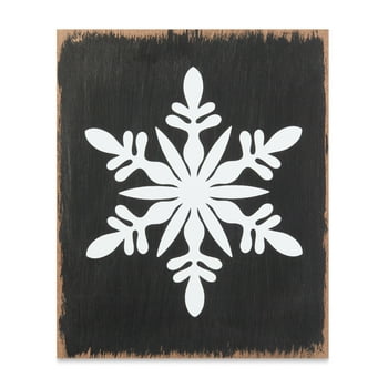 Holiday Time Black/white Wood Block Decor