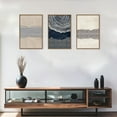 thumbnail image 2 of Large Navy Blue Abstract Shapes Framed Canvas Wall Art Set,Modern Tree Rings Wall Decor,Neutral Wooden Artwork for Living Room,Bedroom,Dining Room,Office -16"x24"x3, 2 of 6