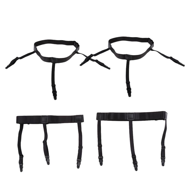 2 Pares Estancia De Camisa Liga Elástica Ajustable Con Abrazaderas De Fijación Antideslizante Para Traje Vestido Uniforme Zulema Estancia de los hombres elásticos