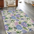 thumbnail image 2 of Area Rugs 2.7'x5', Purple Hydrangea Carpet for Living Room Bedroom Dining Room, Spring Floral Elegant Pastoral Watercolor Throw Kitchen Rugs Non Slip Washable Rectangle Indoor Outdoor Rugs, 2 of 8