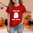 thumbnail image 2 of TOWED22 Toddler Girls Boys Halloween Shirt Cute Graphic Tops Kids Outfits Short Sleeve Tshirt, 2 of 5