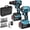 Blue 21, variant on Cordless Drill  Driver 16.8V Brushless Power Tool Combo Kits 2x 2.0Ah  w/Charger, 16-Pc Bits, Tool Bag, 3/8'' Drill & 1/4''  Driver for  DIY, Woodworking (Blue)