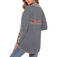 thumbnail image 4 of Hauts Brodés Mexicains Boho pour Femmes Manches Longues Tuniques Décontractées Paysannes Blouse d'Automne Chemises pour Femmes, 4 of 5