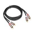 thumbnail image 2 of Cable de audio de 2 RCA macho a 2 RCA macho, estable, compacto, multiusos, resistente, cable auxiliar para altavoces y mezcladores domésticos. 200 centímetros, 2 of 10
