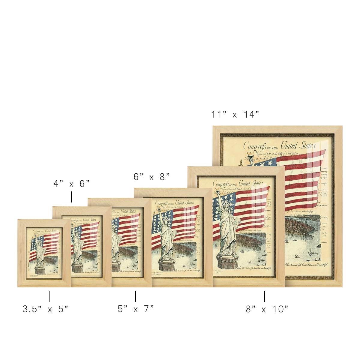 USE D # Proud To Be An American I -Framed Print w/glass-Natural Wood