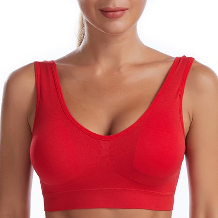 

Liveday Women Sports Crop Tops Elastic Fabric Underwear Wire-Free Padded Corset