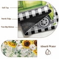 thumbnail image 6 of Round Area Rug 5 Ft, Sunflowers Washable Non-Slip Circle Carpet for Living Room/Bedroom, Spring Farmhouse Country Truck Leaf Black Plaid Low-Profile Runner Mats Collection Rugs for Indoor, 6 of 7