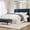 Blue, Fabric, variant on Amolife Full Bed Frame with Adjustable Headboard, Upholstered Platform Bed, No Box Spring Required, Black