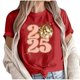 thumbnail image 1 of Camisetas de Manga Corta para Mujeres, Camiseta de Cuello Redondo Impresa de Moda, Primavera Y Verano Casual, 1 of 9