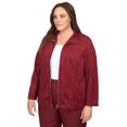 thumbnail image 3 of Alfred Dunner Womens Plus-Size Paneled Suede Zip Up Jacket, 3 of 6