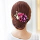 thumbnail image 3 of Xiao Hua Paquete de 4 peinetas laterales de metal con flores artificiales, pinzas para el pelo con dientes, lazos florales, horquillas, pasadores, pinzas, tocados para mujer, decoración de bodas., 3 of 5