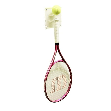 Deluxe Clear Acrylic Tennis Ball and Racquet Combo Wall Mount Bracket