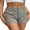 Gray, variant on LMLYSoH Women Cargo Shorts Solid Color Vintage Elastic Casual Summer Low Waist Shorts with Pockets for Nightclub Streetwear